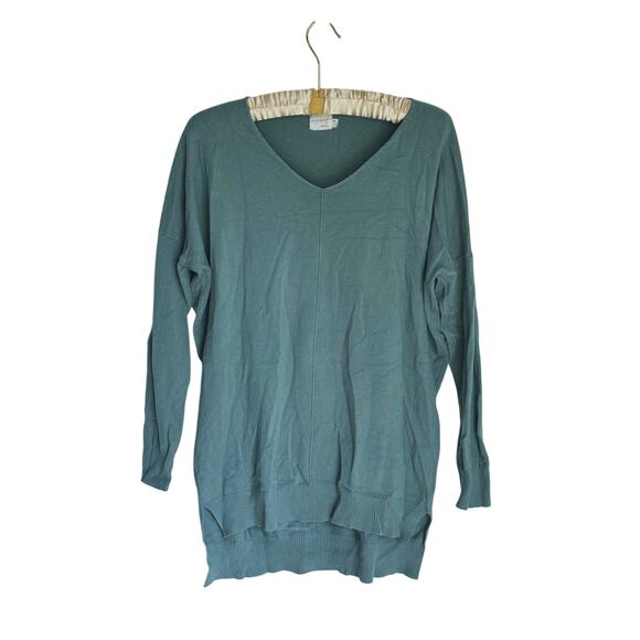 Dreamers by Debut Teal Green V-Neck Oversized Sweater M/L Cozy Lounge Layer Fall - Picture 2 of 8